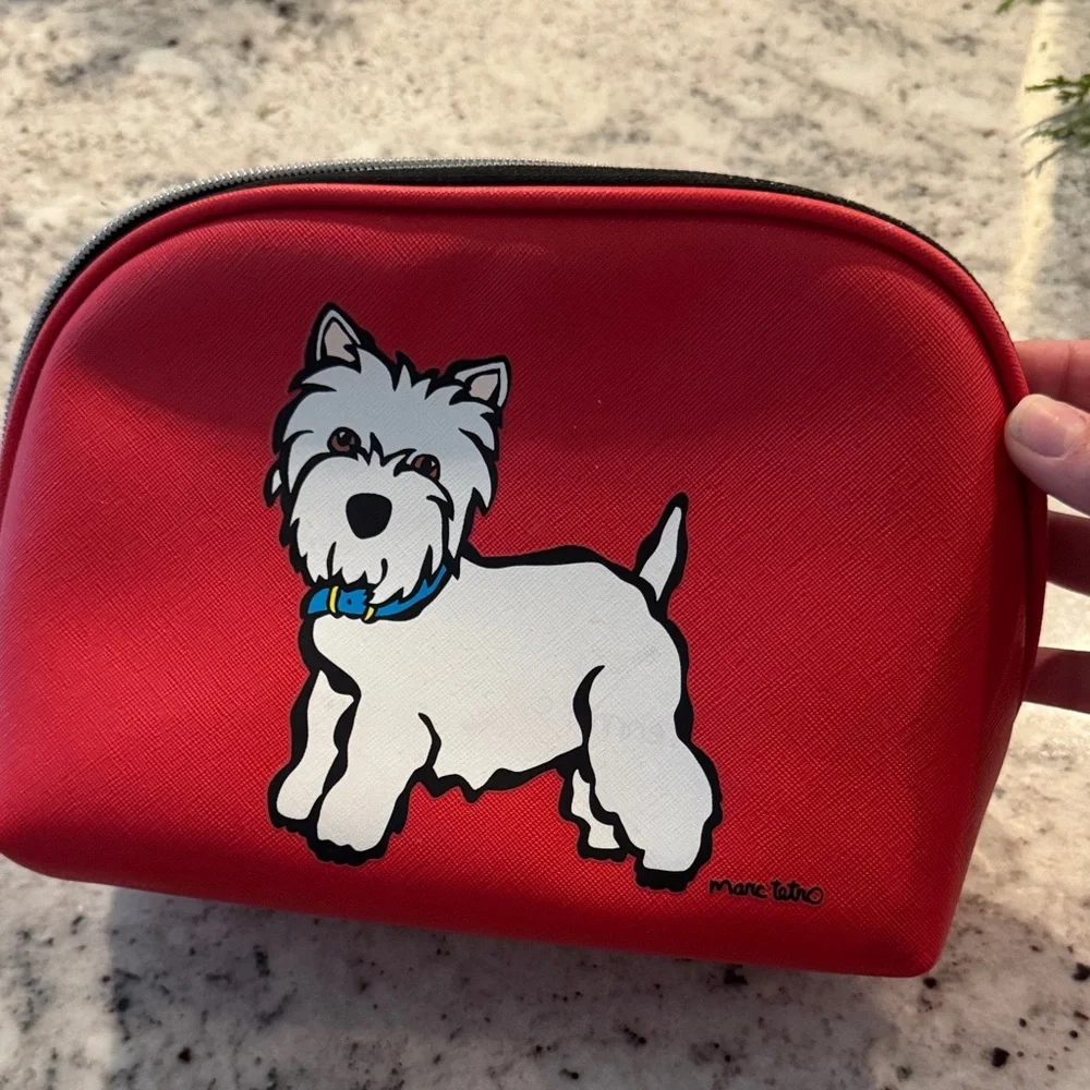Marc Tetro Red Westie Cosmetic Pouch